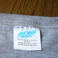 80's thin plain grey pocket tee shirt, men's size 2XL