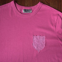 80's plain pink tee shirt with pocket, size medium