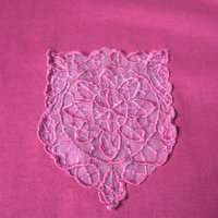 80's plain pink tee shirt with pocket, size medium