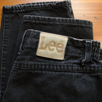 80's Lee high waisted black jeans with elastic waist, women's size 12 / 14