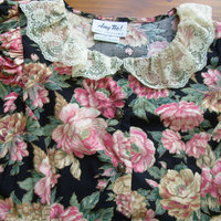 80's floral button up dress, women's size small