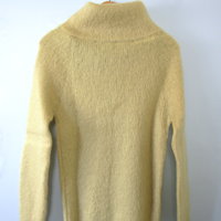 Vintage 60's pale yellow chartreuse Mohair turtleneck sweater, women's size small