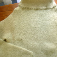 Vintage 60's pale yellow chartreuse Mohair turtleneck sweater, women's size small