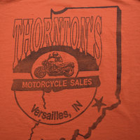 90's distressed Thornton's Indiana motorcycle tee shirt, men's size large