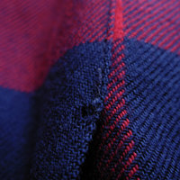 Vintage 80's red and navy plaid pleated wool midi skirt, women's size 10