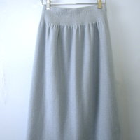 Vintage 80's light blue knee length knit skirt, size small