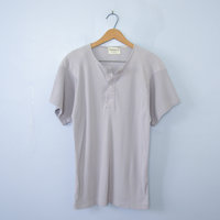 Vintage 80's grey henley tee shirt, men's size medium