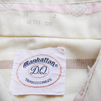 Vintage 70's yellow striped button up shirt with pocket, men's size medium