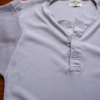 Vintage 80's grey henley tee shirt, men's size medium