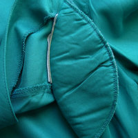 80's teal blue dropped waist pleated dress, women's size medium