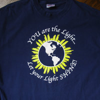 90's let your light shine graphic tee shirt, men's size XL