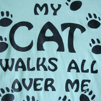 70's My Cat Walks All Over Me tee shirt, size large