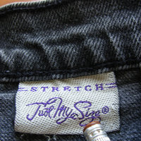 90's high waisted black stretch jeans with tapered leg, women's size 16 / 18