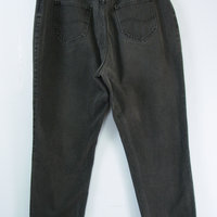 90's Lee black high waisted jeans with tapered leg, women's size 20 / 22