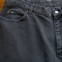 90's Lee black high waisted jeans with tapered leg, women's size 20 / 22