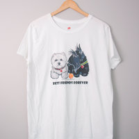 00's Best Friends Forever dog tee shirt, women's size large