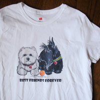 00's Best Friends Forever dog tee shirt, women's size large