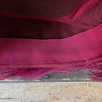 1950 Cecille Lorraine fuchsia pink feather pill box hat