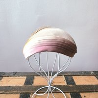 1950 velvet crescent fascinator hat with feather