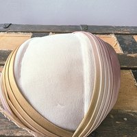 1950 velvet crescent fascinator hat with feather