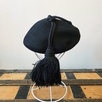 1940 New Cap Henry Pollak black wool beret tilt hat