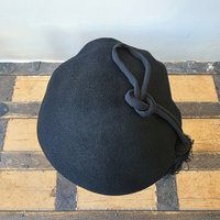 1940 New Cap Henry Pollak black wool beret tilt hat