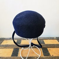 1960 Paris Boutique navy blue fur felt driving hat