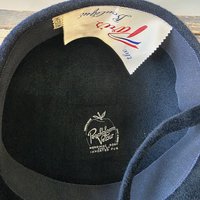 1960 Paris Boutique navy blue fur felt driving hat