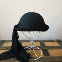 1940 Lan-O-Rex NY black wool bowler hat