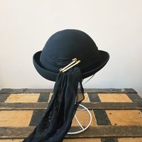 1940 Lan-O-Rex NY black wool bowler hat