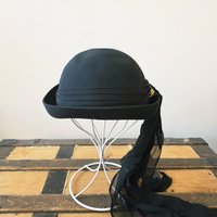 1940 Lan-O-Rex NY black wool bowler hat
