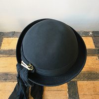 1940 Lan-O-Rex NY black wool bowler hat