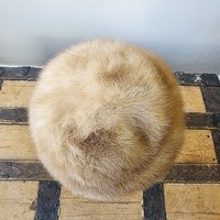 1950 Pogue's of Cincinnati mink fur pill box hat