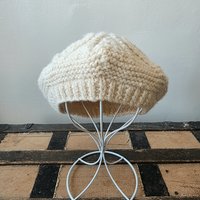 1960 Loch Garman Irish ecru wool beret