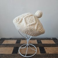 1960 Loch Garman Irish ecru wool beret