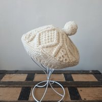 1960 Loch Garman Irish ecru wool beret