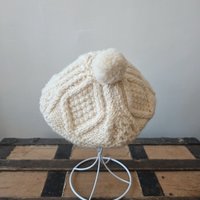 1960 Loch Garman Irish ecru wool beret