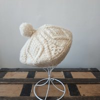 1960 Loch Garman Irish ecru wool beret