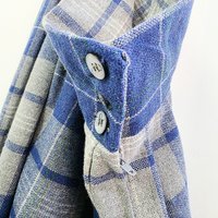 1980 blue plaid wool pleated skirt, small