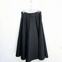 1950 black quilted circle skirt, small medium