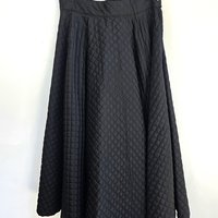 1950 black quilted circle skirt, small medium