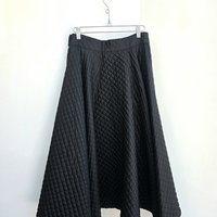 1950 black quilted circle skirt, small medium
