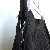 1950 black quilted circle skirt, small medium
