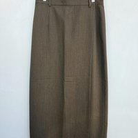 1990 Ralph Lauren brown wool long wrap skirt, medium 8