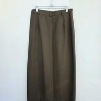 1990 Ralph Lauren brown wool long wrap skirt, medium 8