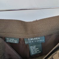 1990 Ralph Lauren brown wool long wrap skirt, medium 8