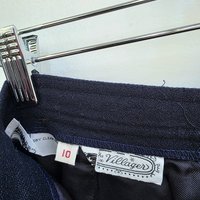 1970 navy blue wool midi skirt, small