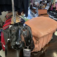 1970 ceramic dachshund foot stool - ON HOLD