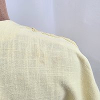 1940 pale yellow peplum blouse + skirt set, size xs
