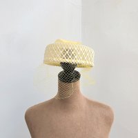 1960 Mr. John Capric pale yellow pill box hat